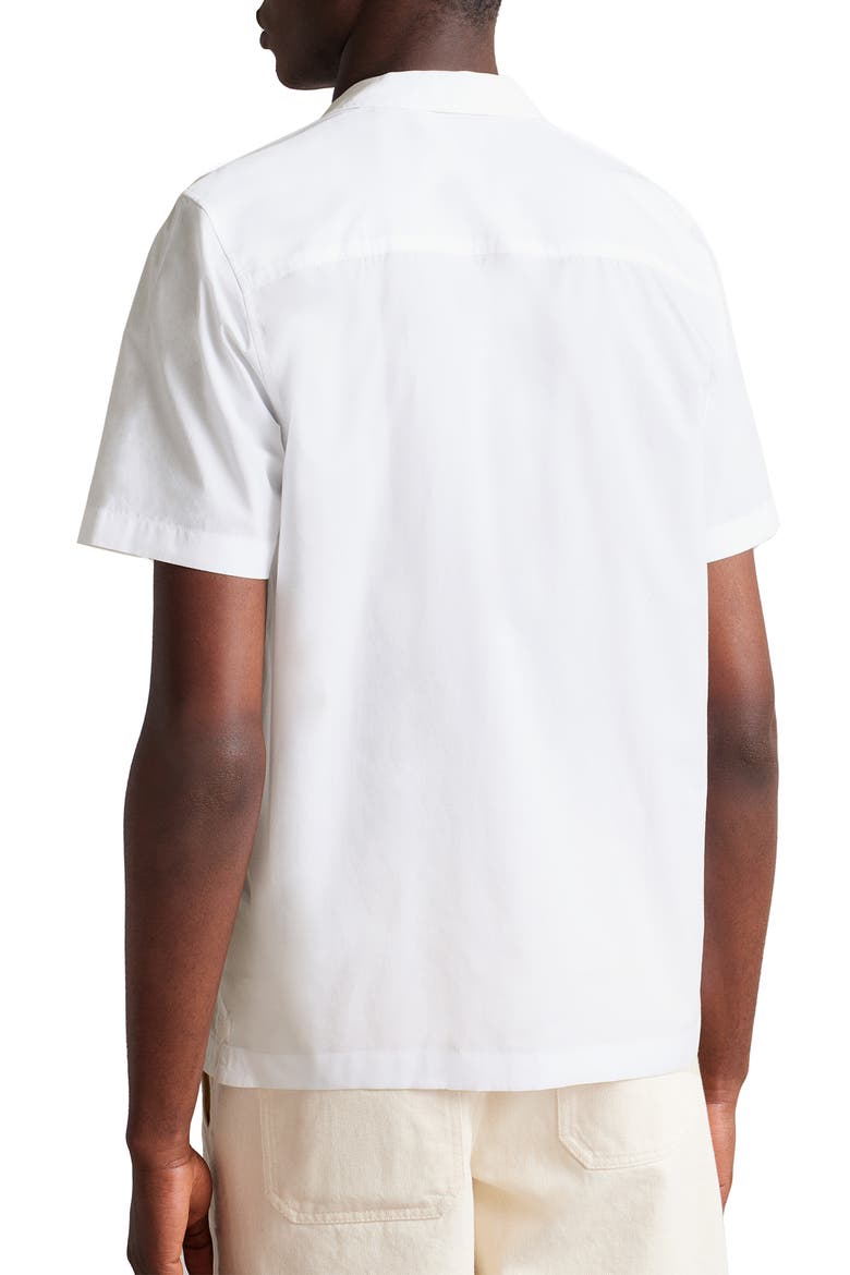 Walmond Floral Appliqué Short Sleeve Cotton Button-Up Camp Shirt, Alternate, color, WHITE