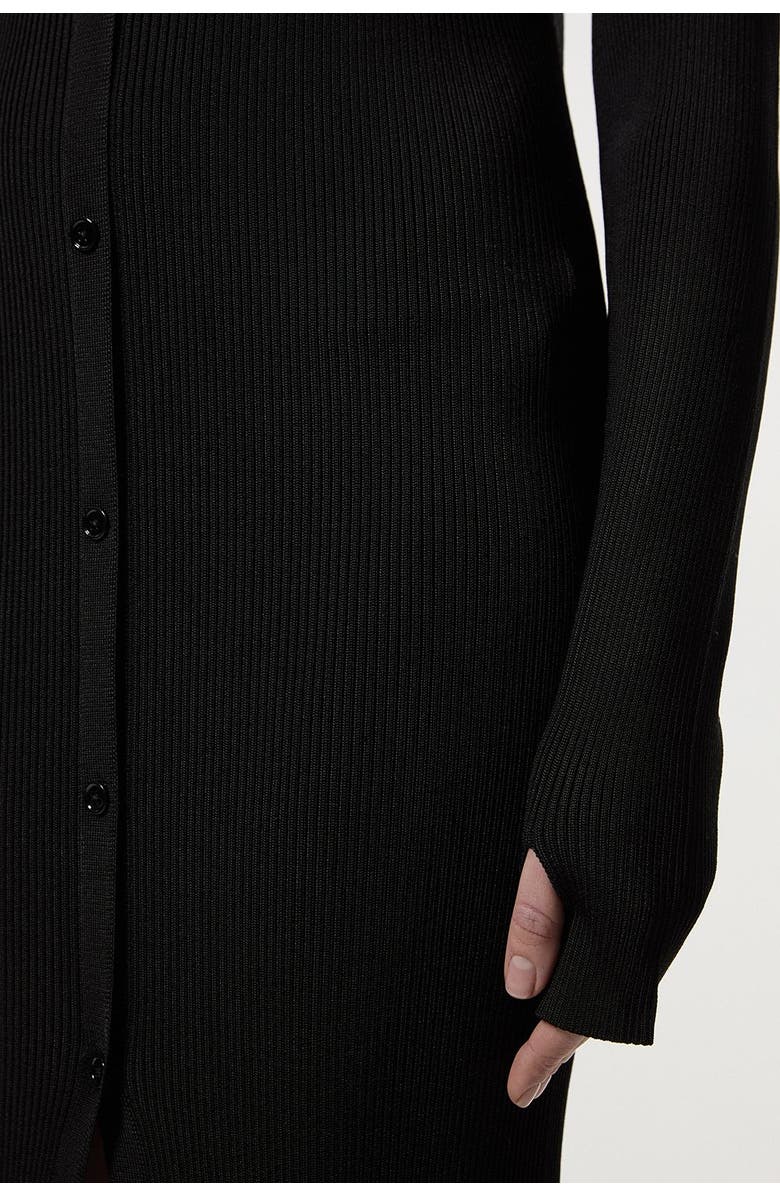 Karen Millen Button Through Ribbed Maxi Dress, Alternate, color, Black