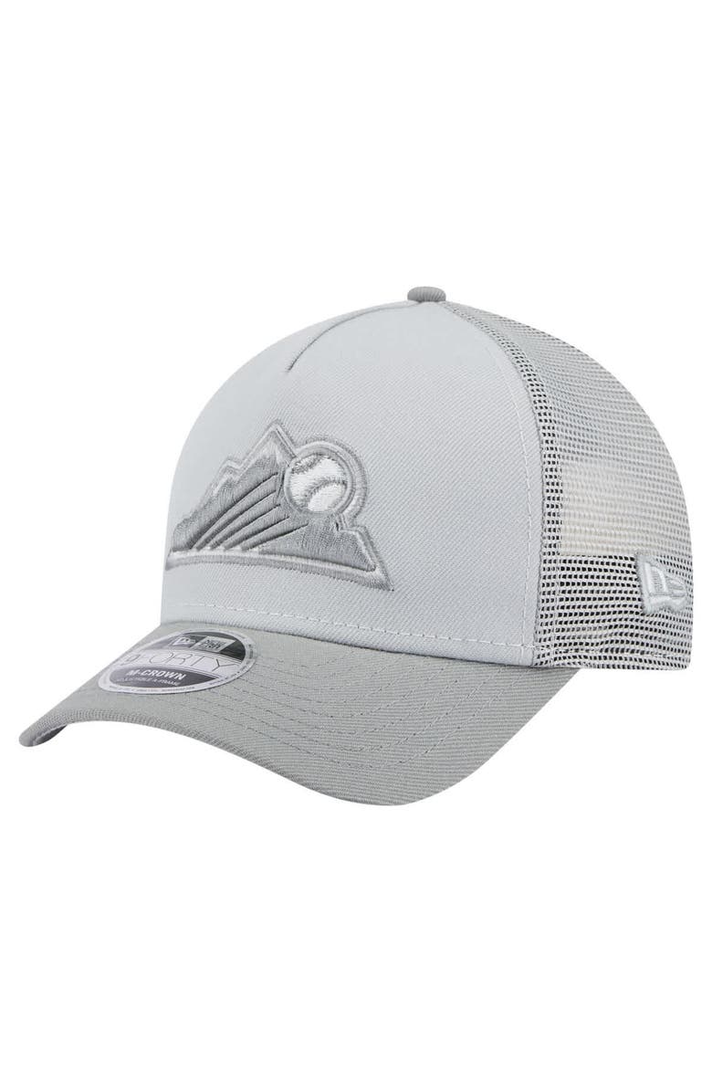 New Era Men's New Era Gray Colorado Rockies Color Pack A-Frame 9FORTY Trucker Adjustable Hat, Main, color, 