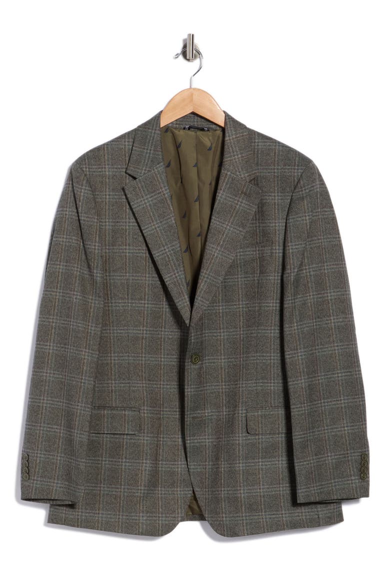 Stretch Plaid Sport Coat, Main, color, GREEN PLAID