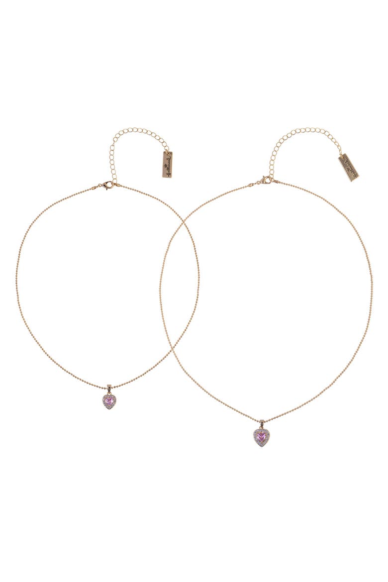 Tear and Share Silver Tone Butterfly Pendant Necklaces, Main, color, Gold