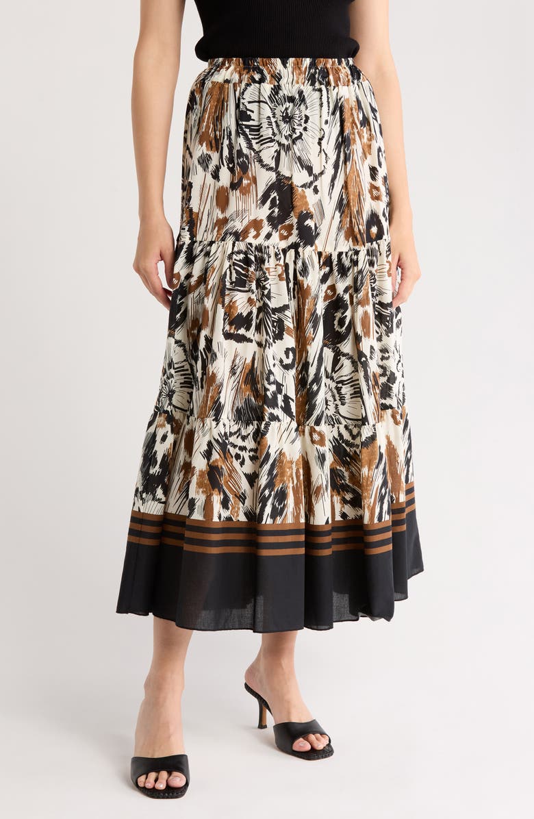 T Tahari Voile Tiered Maxi Skirt, Main, color,