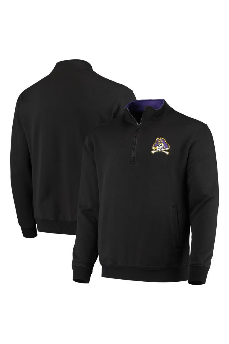 Men's Colosseum Black ECU Pirates Tortugas Logo Quarter-Zip Jacket, Main, color, Black