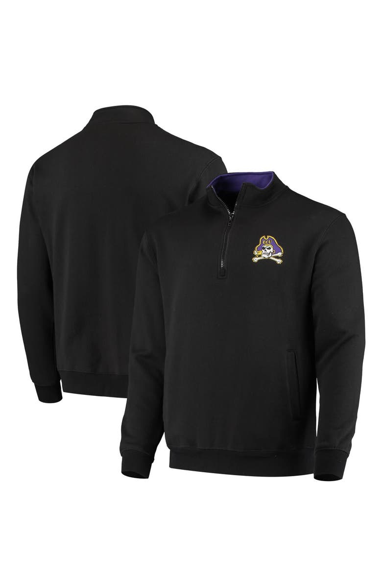 COLOSSEUM Men's Colosseum Black ECU Pirates Tortugas Logo Quarter-Zip Jacket, Main, color, Black