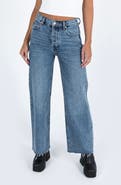 Princess Polly Fawcett Raw Hem High Waist Straight Leg Jeans