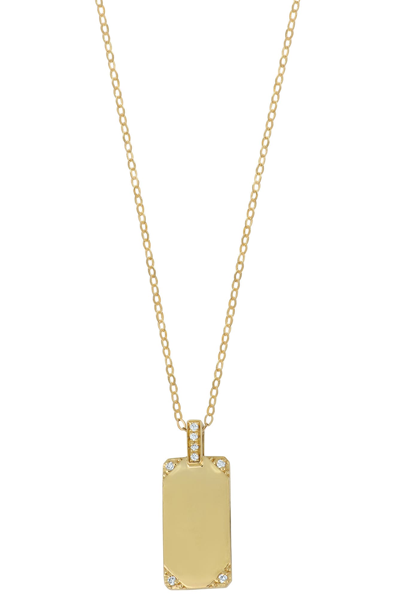 Bony Levy BL Icon Diamond Tag Pendant Necklace