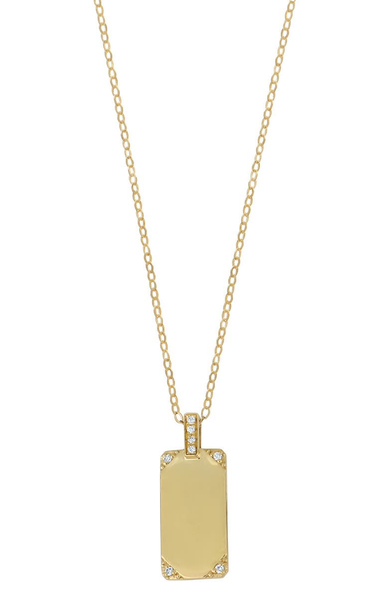 Bony Levy BL Icon Diamond Tag Pendant Necklace, Main, color, 18K Yellow Gold