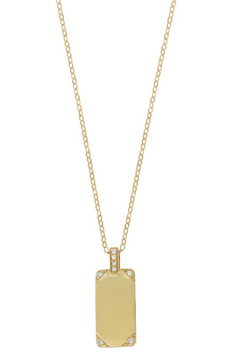 BL Icon Diamond Tag Pendant Necklace