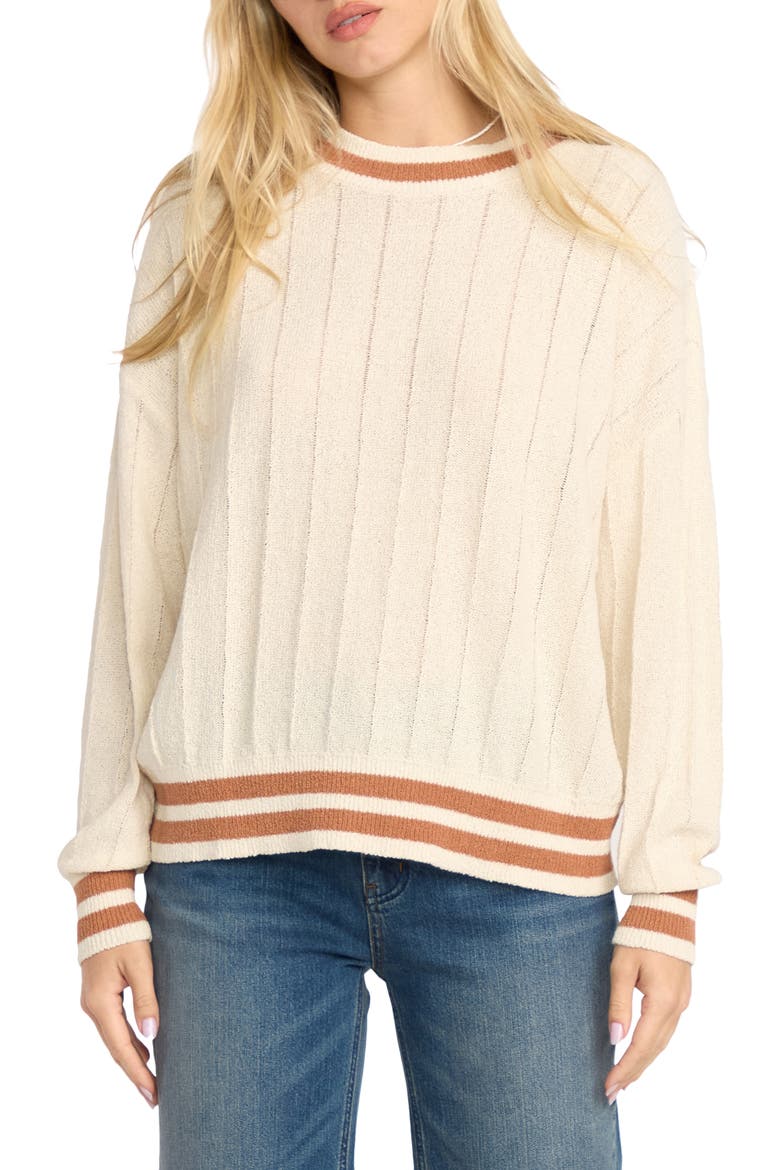 Classic Days Oversize Cotton Blend Sweater, Main, color, WHITECAP