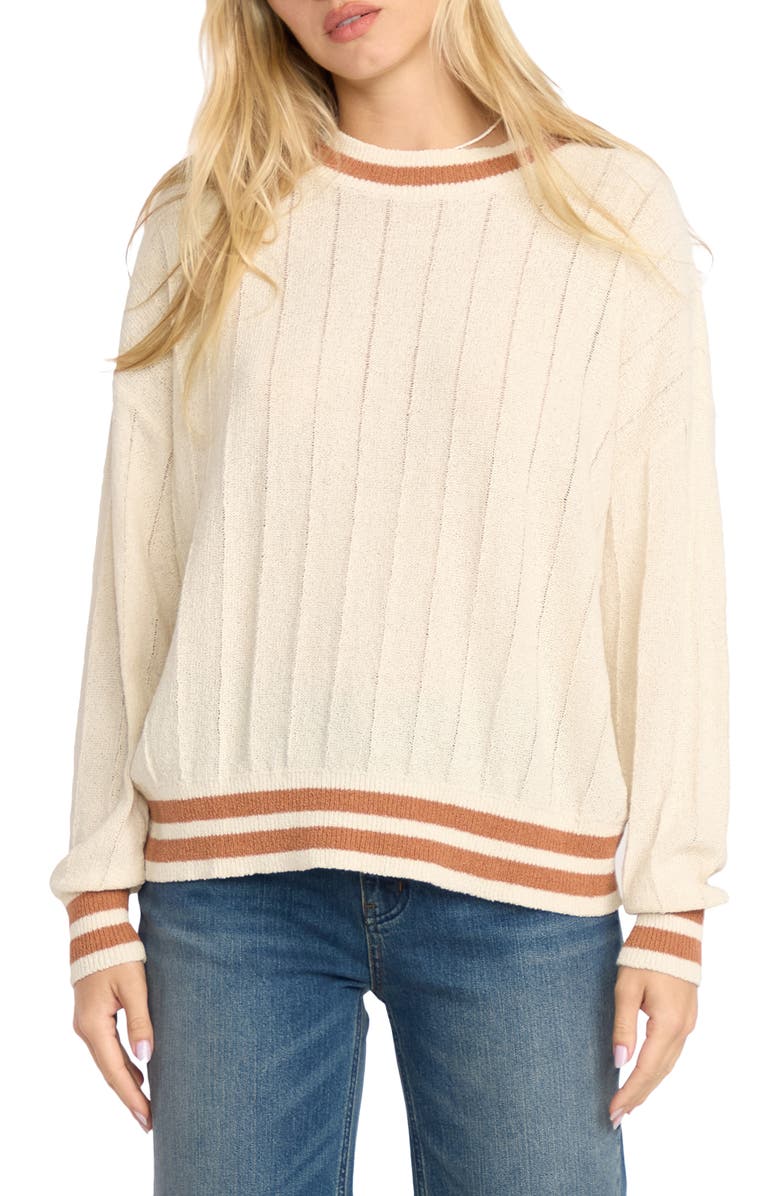Billabong Classic Days Oversize Cotton Blend Sweater, Main, color, Whitecap