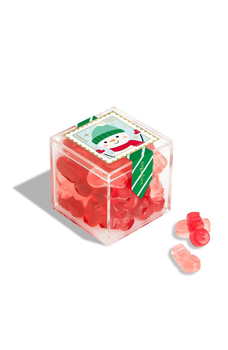 sugarfina Set of 4 Snowman Gummies Candy Cubes, Alternate, color, Multi Red