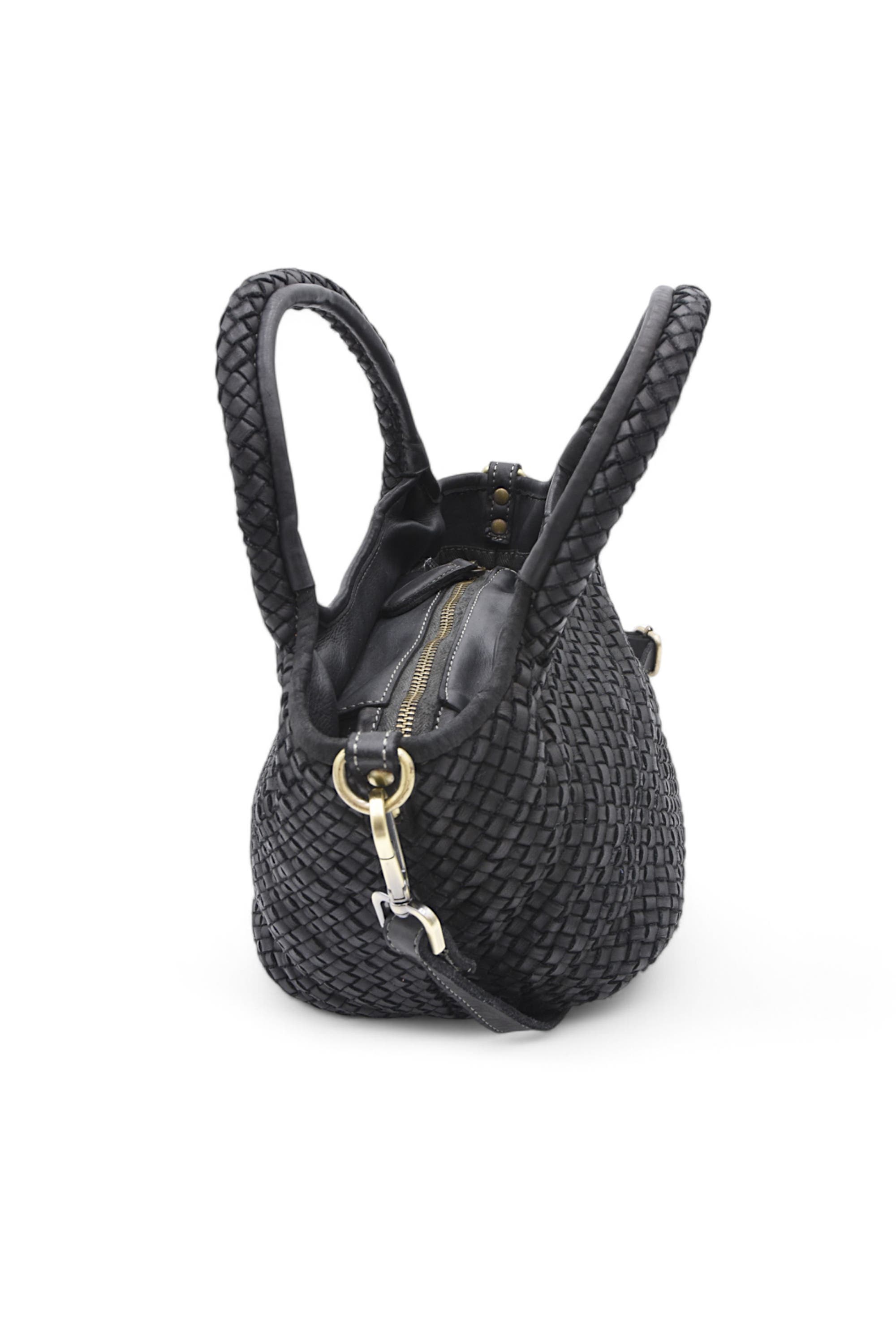 Bolsa Nova Lisa Woven Mini Tote, Alternate, color, Black