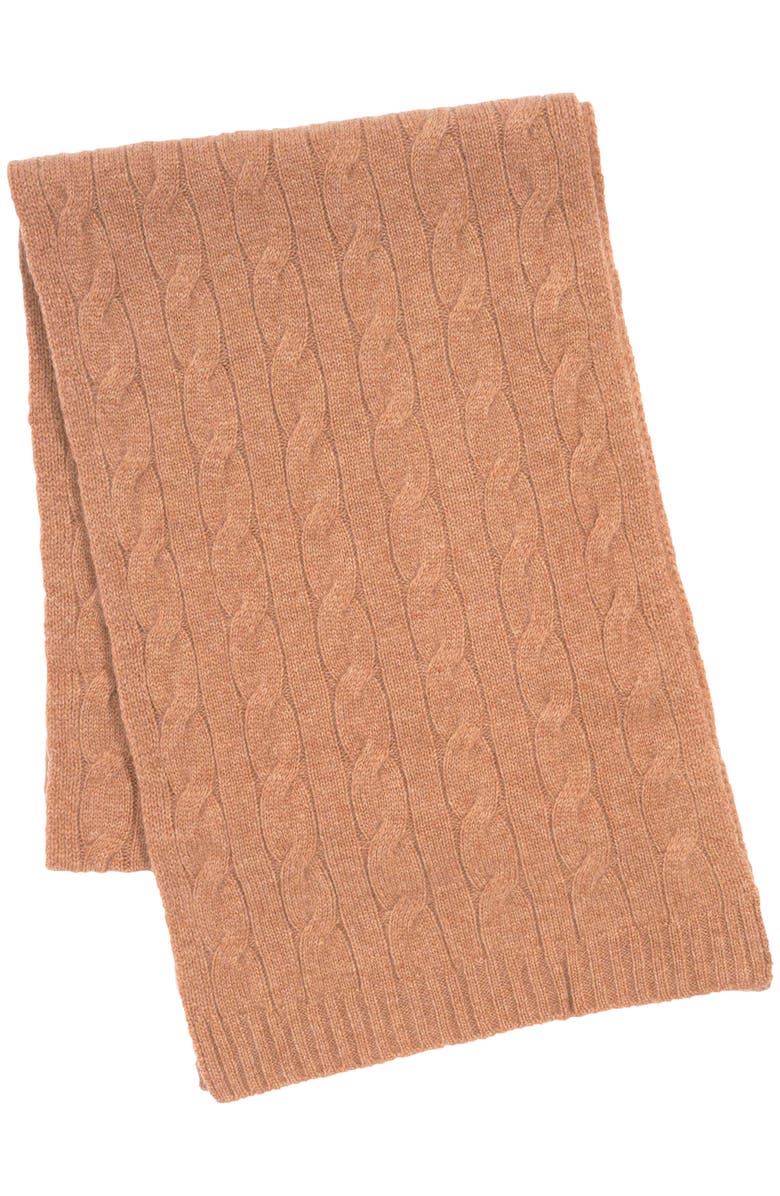 Polo Ralph Lauren Cashmere Cable Scarf, Main, color, Collection Camel