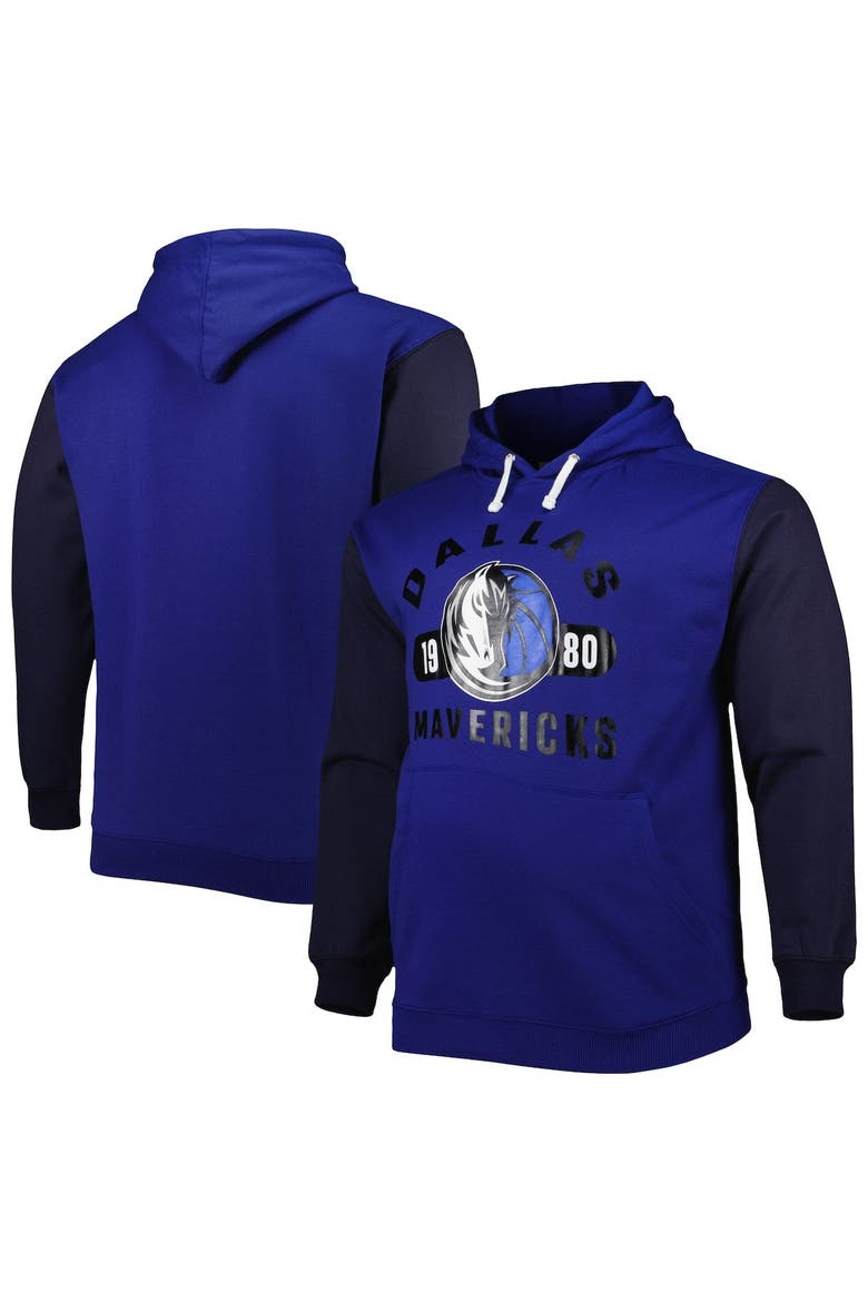 Men's Fanatics Branded Blue/Navy Dallas Mavericks Big & Tall Bold Attack Pullover Hoodie, Main, color, Blue