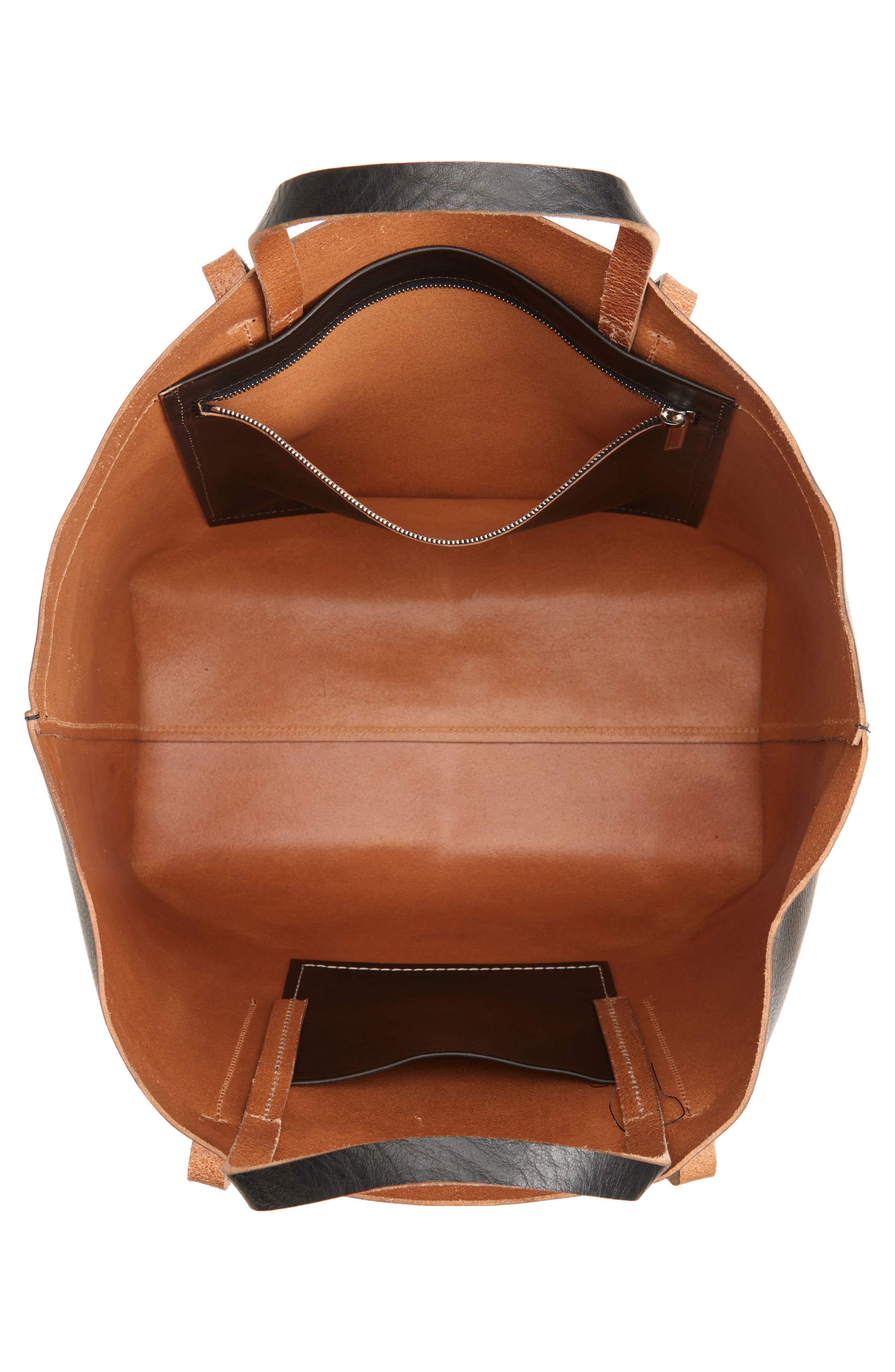 Rick Owens Hollywood Leather Shopper, Alternate, color, Black