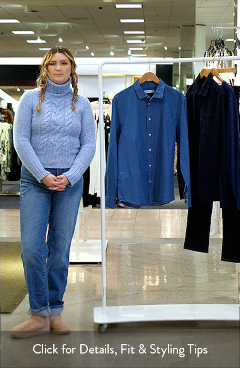 Slim Fit Cotton Chambray Button-Up Shirt, sales video thumbnail