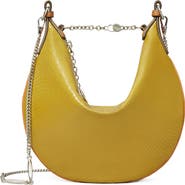 Tory Burch Mini Chain Strap Croc Embossed Leather Balloon Bag