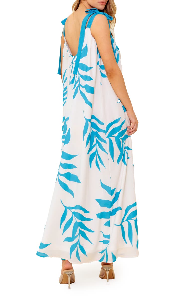 FLYING TOMATO Tie Strap Maxi Dress, Alternate, color, Ivory Blue
