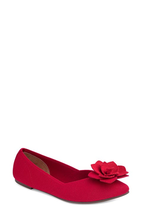 Alaya Floral Appliqué Mesh Flat (Women)