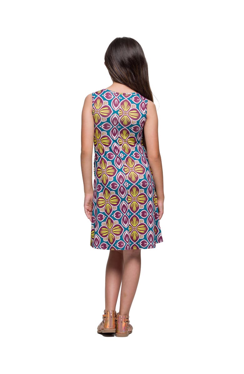 24sevenKid Sleeveless Knee Length A-Line Floral Print Pocket Dress, Alternate, color, Yellow Multi