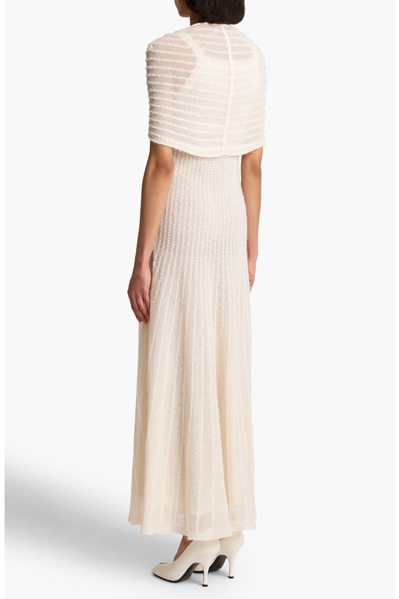 Thora Pointelle Maxi Sweater Dress with Removable Capelet, Alternate, color, GLAZE