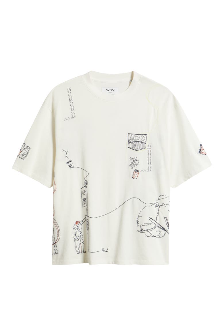 Milton London Life Scribble Graphic T-Shirt, Alternate, color, OFF WHITE
