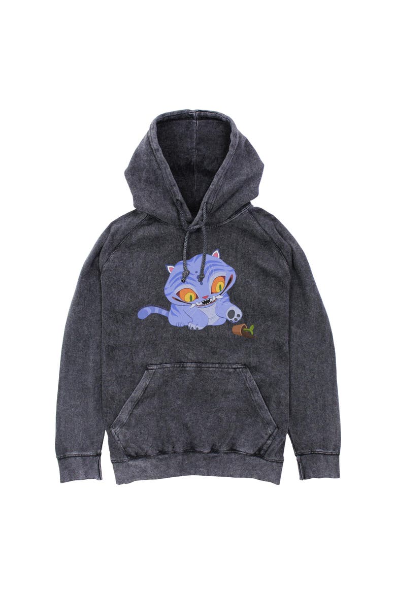 Men's KPop Demon Hunters Mischievous Derpy  Pull Over Hoodie, Main, color, Black