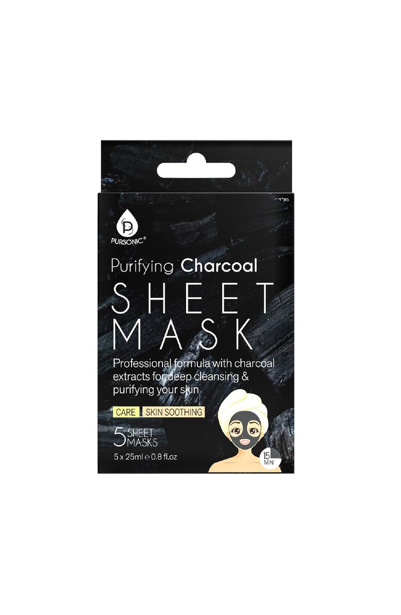 PURSONIC Purifying Charcoal Sheet Mask, Main, color, Black