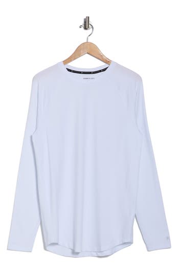 Kenneth Cole Stretch Cotton Long Sleeve Activewear T-shirt In White