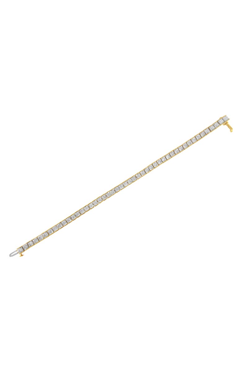 Haus of Brilliance 14K Yellow Gold Plated Silver 1.0 Cttw Diamond Milgrain Link Tennis Bracelet, Alternate, color, Yellow