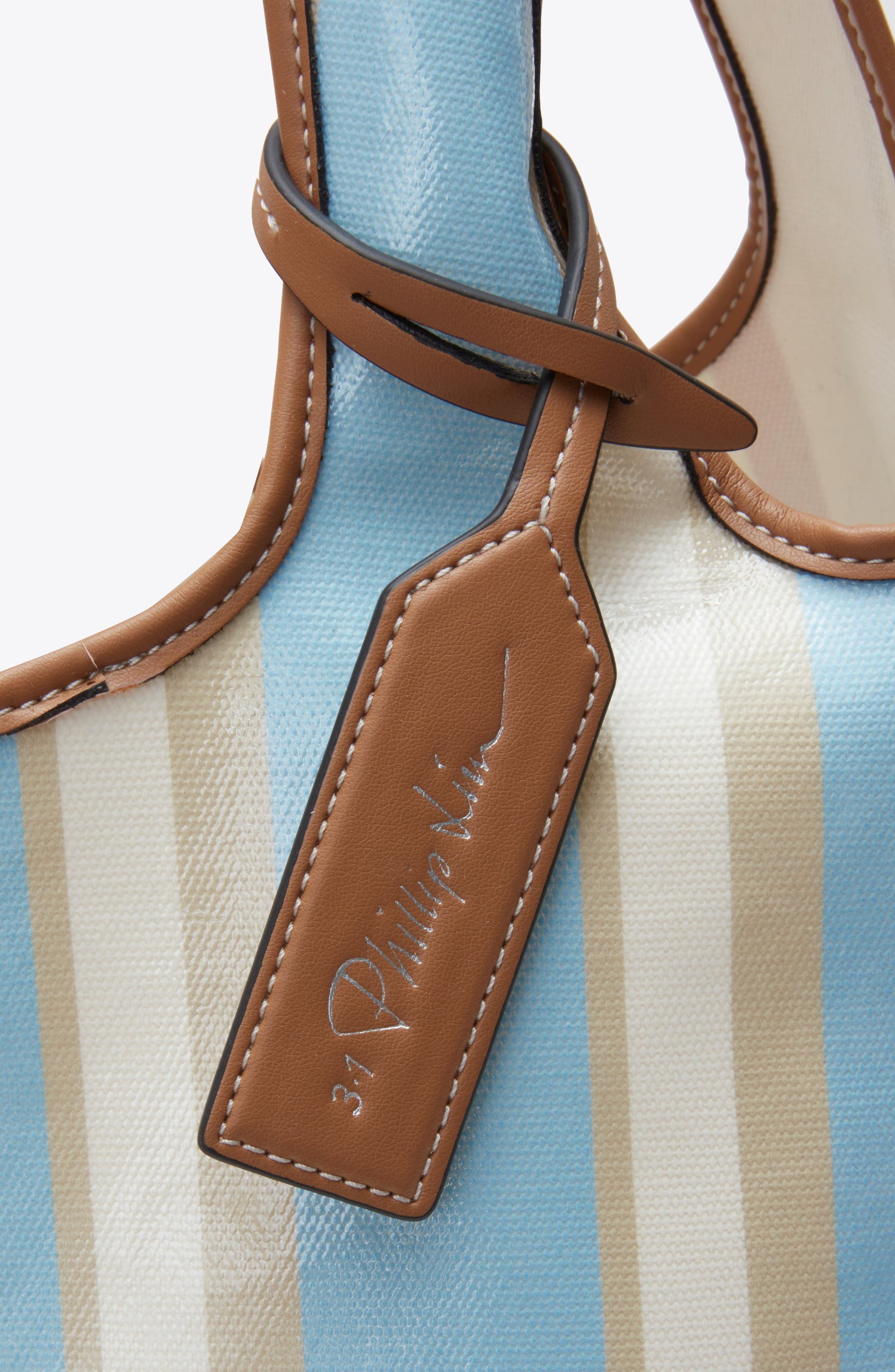 3.1 Phillip Lim Dual Stripe Market Tote, Alternate, color, Blue-Pink Multi