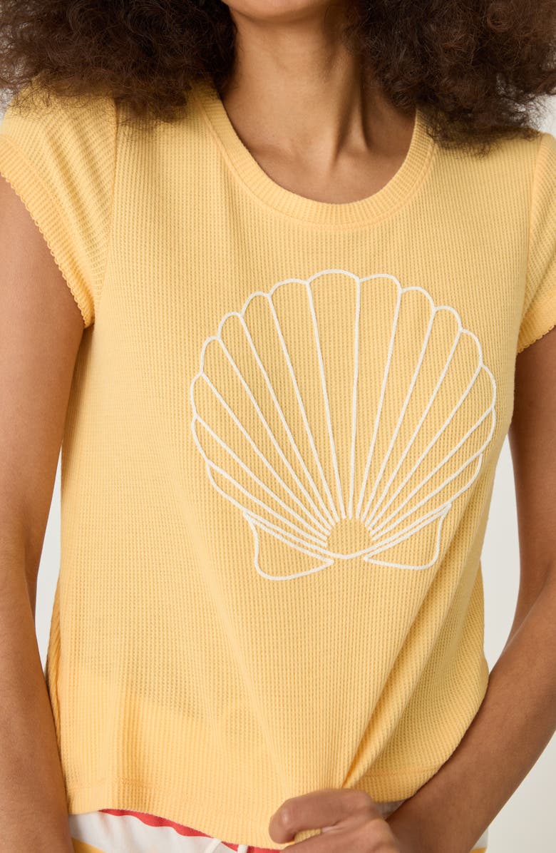 PJ Salvage Maritime Waffle Knit T-Shirt, Alternate, color, Sunlight