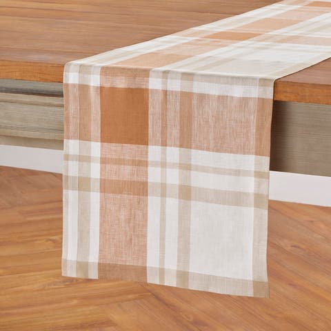 Linen Table Runner - Fall Harvest Plaid