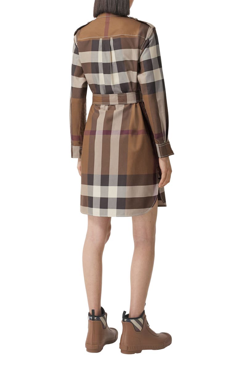 Burberry Aurelia Check Cotton Shirtdress, Alternate, color, 