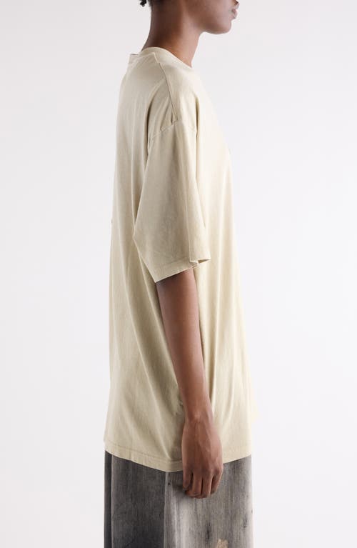 Acne Studios Graphic Print Cotton T-shirt With Short Sleeves In Gold