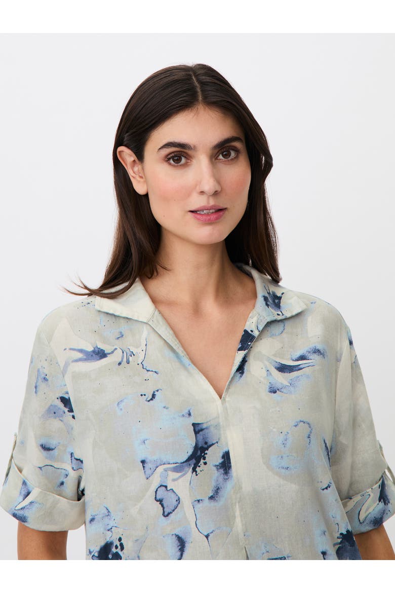 Manaevira Floral Printed Tunic Dress, Alternate, color, Skyway