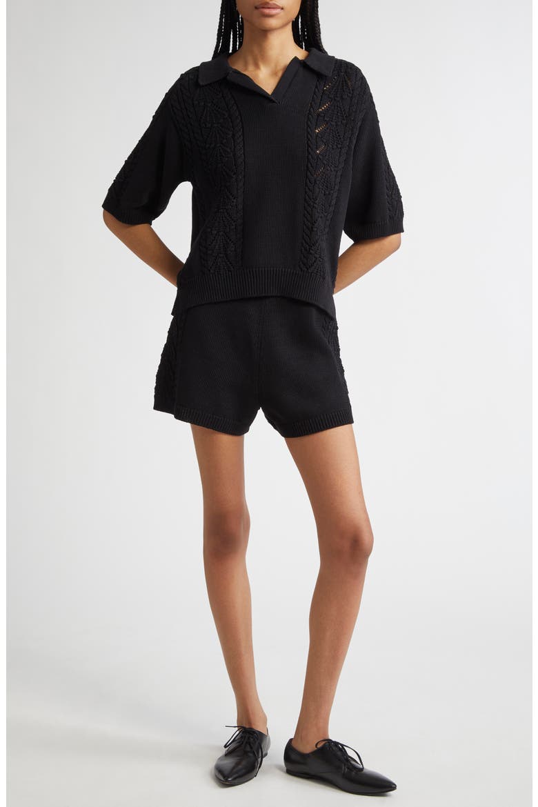 Andel Sweater Shorts, Alternate, color, BLACK