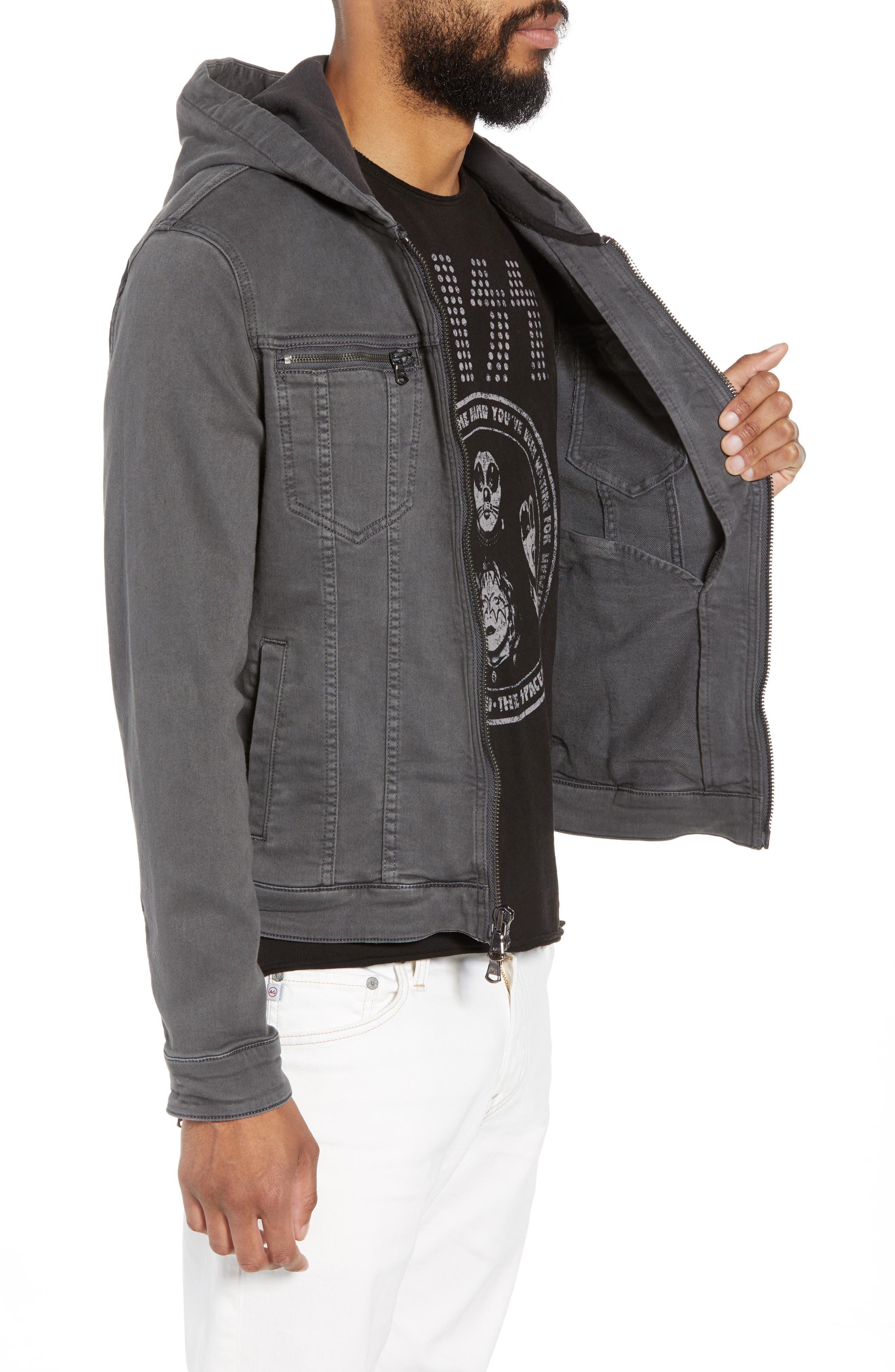 John Varvatos Hooded Denim Jacket — фото 3