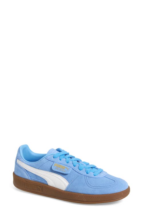 Puma Women's Palermo Leather Casual Sneakers From Finish Line In Team Light Blue- White