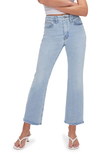 Good American Womens Ga Good Legs Crop Mini Boot-leg Mid-rise Stretch-denim Jeans Indigo510 In Indigo715