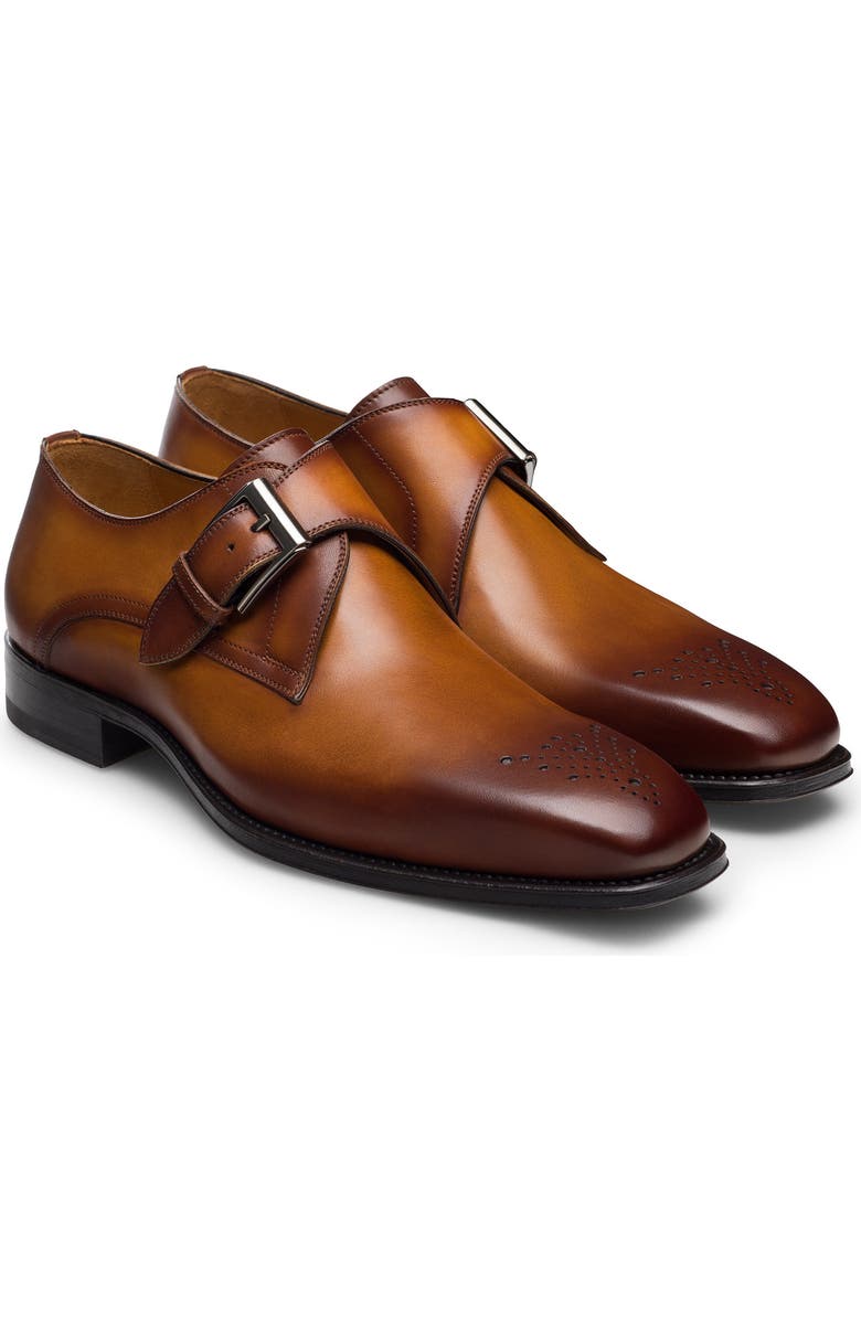 Magnanni Marco II Perf Water Resistant Monk Strap Shoe, Main, color,