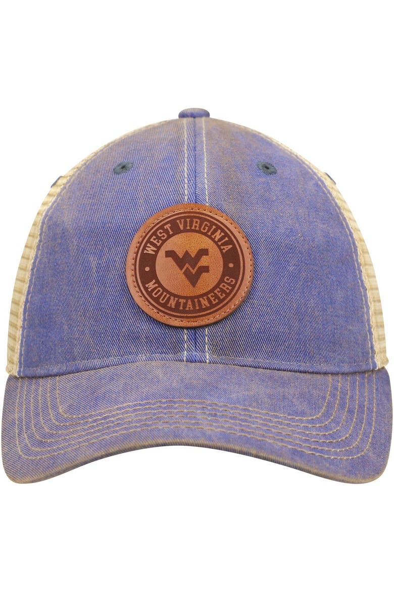 Men's Navy West Virginia Mountaineers Target Old Favorite Trucker Snapback Hat, Alternate, color, Navy