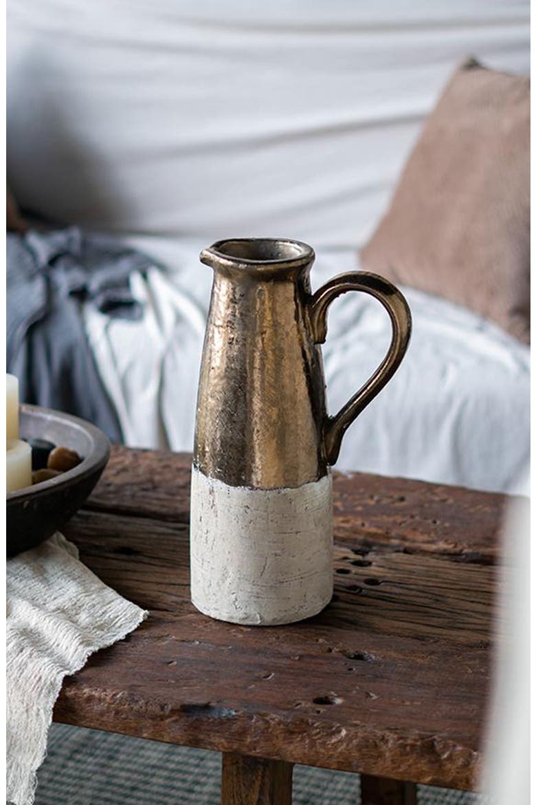 Candia Ceramic Pitcher Vase, Alternate, color, SIENNA BROWN