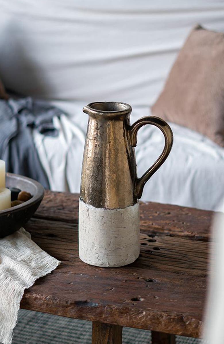 A & B Home Candia Ceramic Pitcher Vase, Alternate, color, 