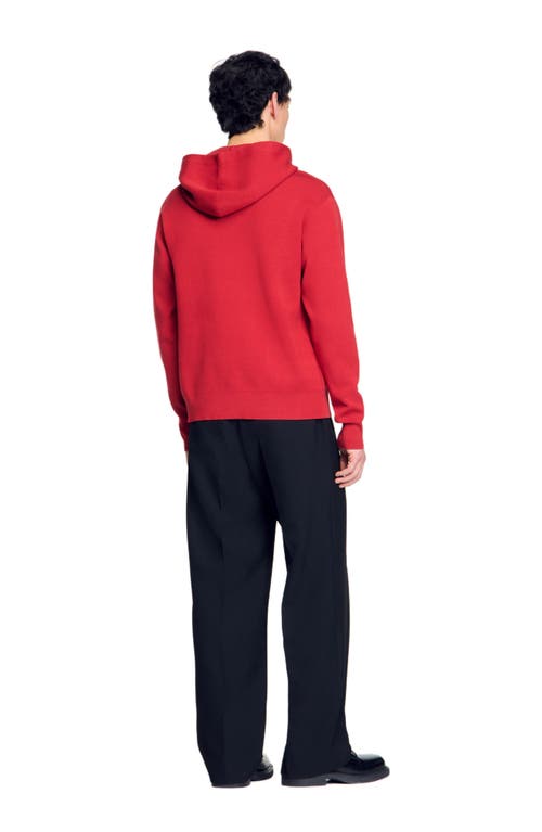Sandro Knit Sweatshirt With Snake Detail In Red