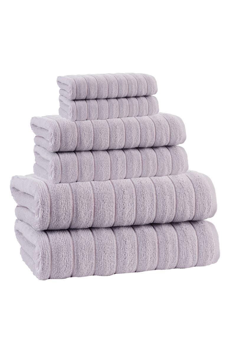 Brooks Brothers Vague 6-Piece Bath Towel Set, Main, color, Grey