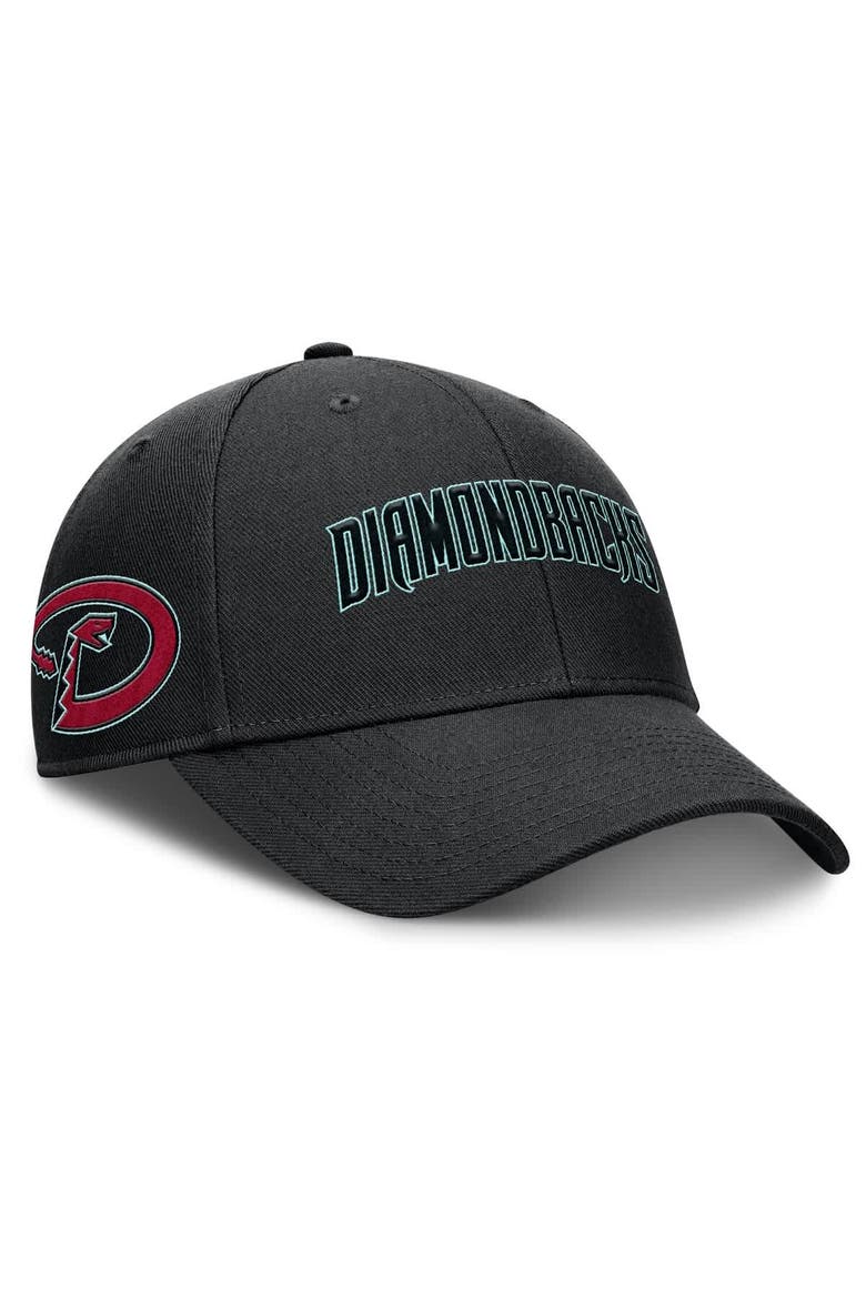 Men's Nike Black Arizona Diamondbacks Rise Gaberdine Adjustable Hat, Main, color, Black