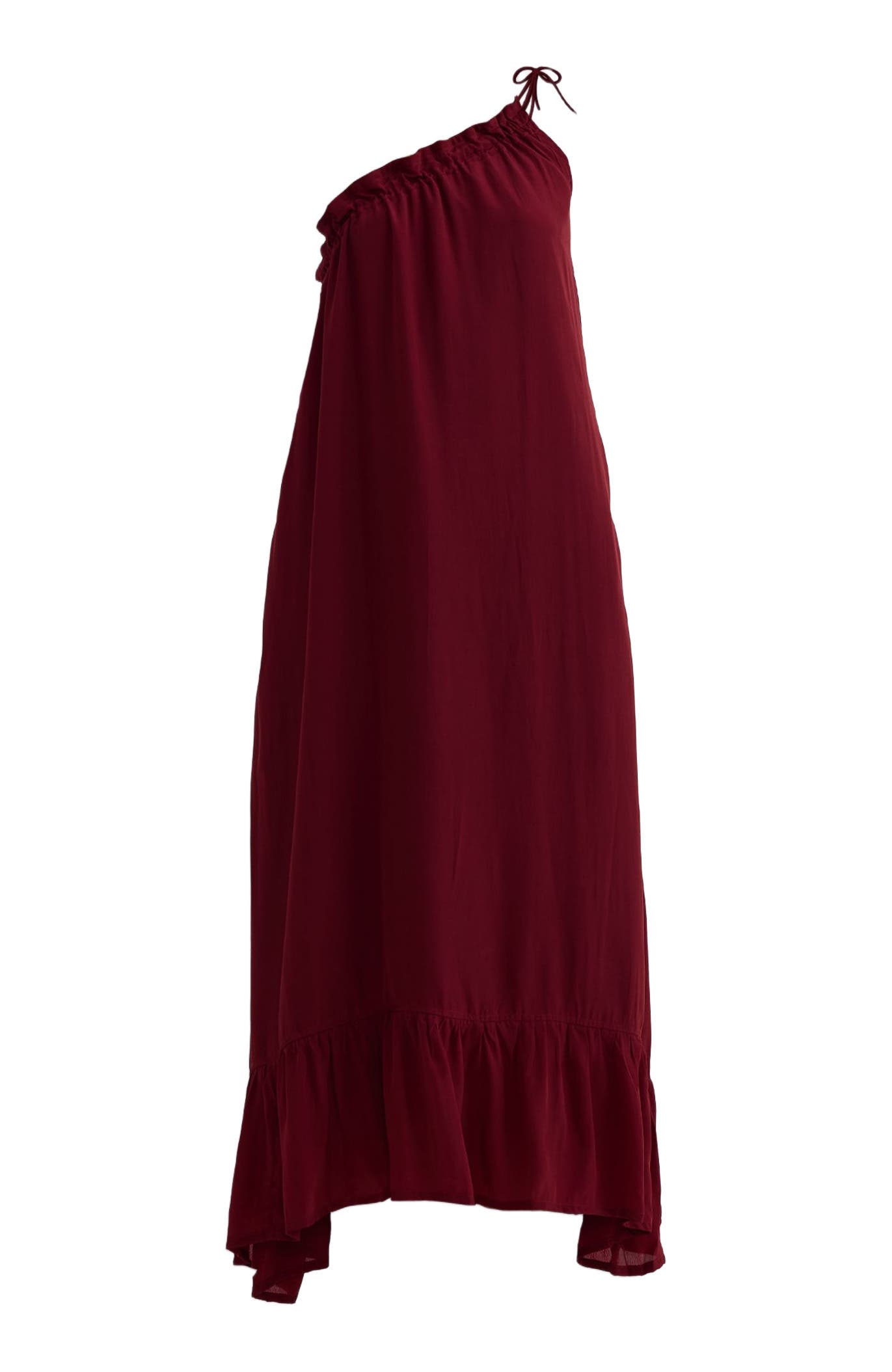 One-shoulder Midi dress in Burgundy - image 2