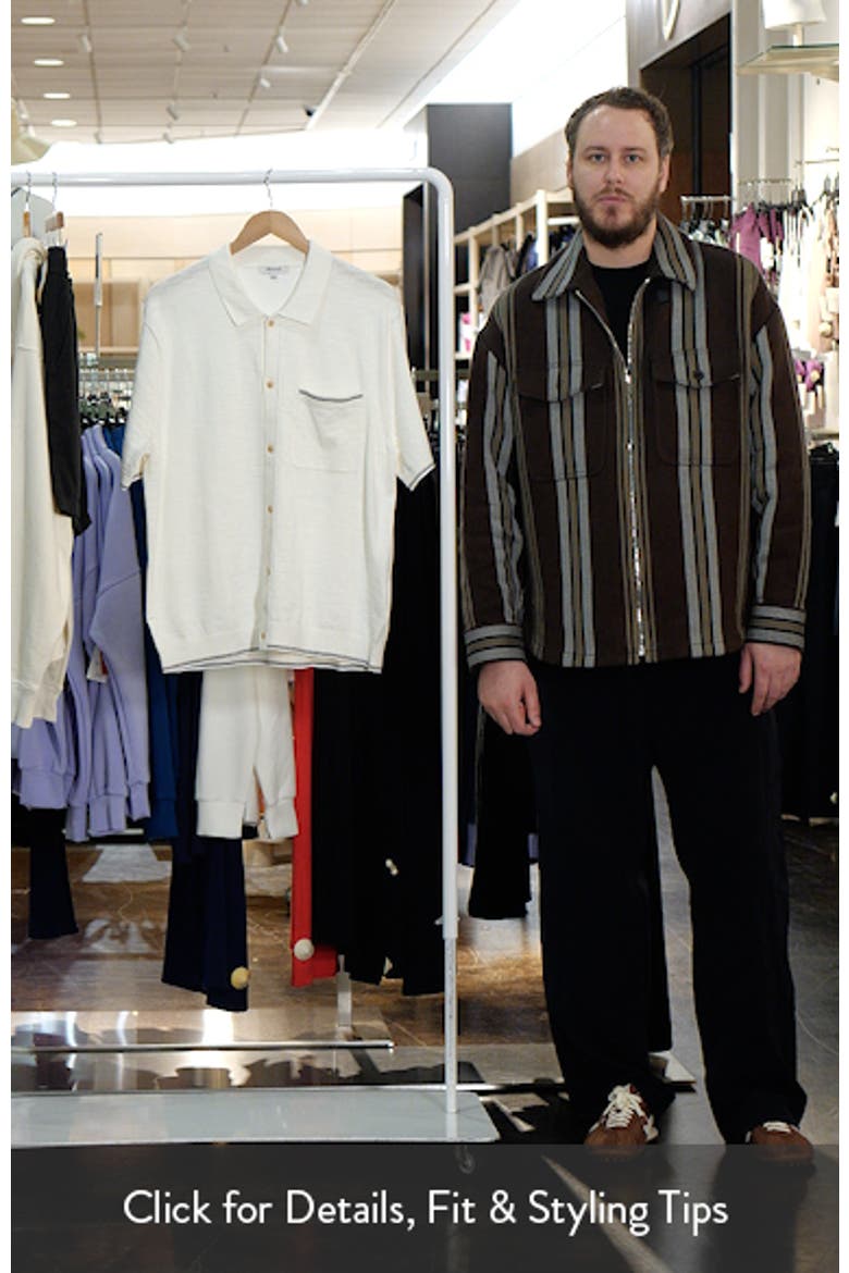 Tipped Slub Knit Cotton Button-Up Shirt video