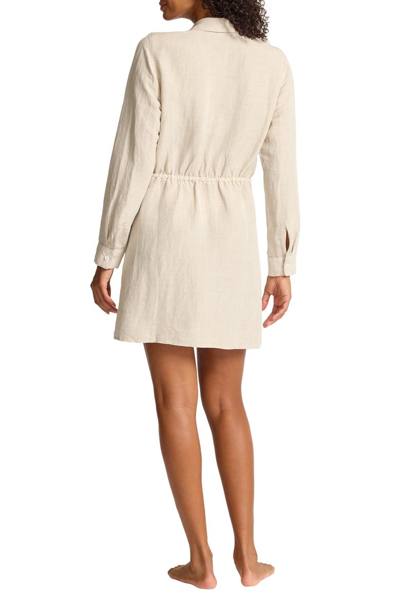 St. Lucia Long Sleeve Linen Blend Cover-Up Shirtdress, Alternate, color, TWILL